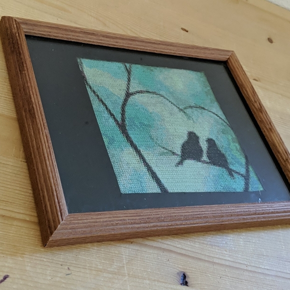🎉HP🎉Handmade Bird on Branch Framed Cross Stitch - Picture 4 of 4
